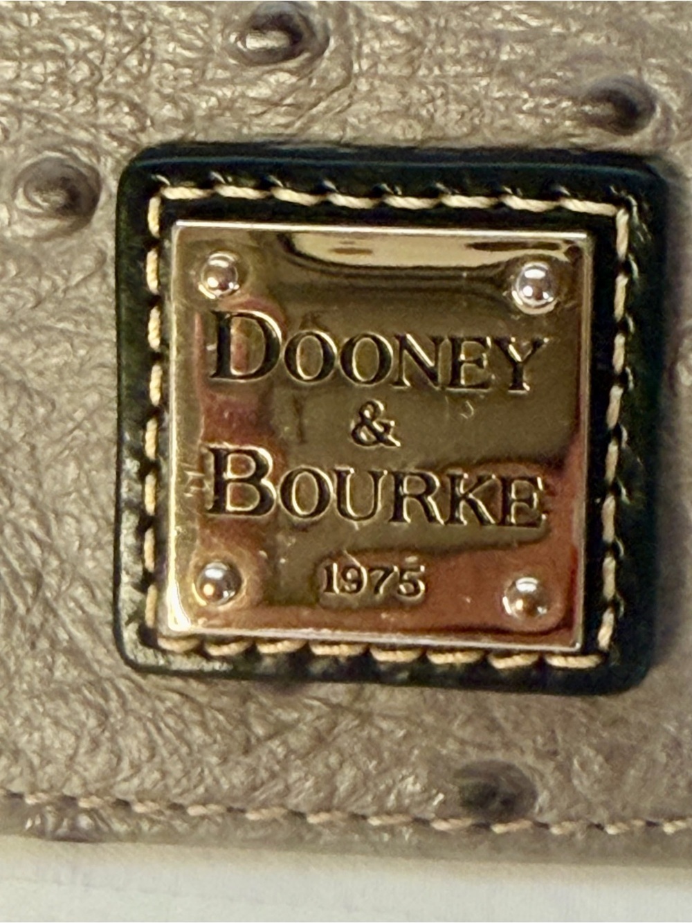 Dooney & Bourke Grey Ostrich-Embossed Genuine Leather Wallet Clutch - Picture 8 of 9